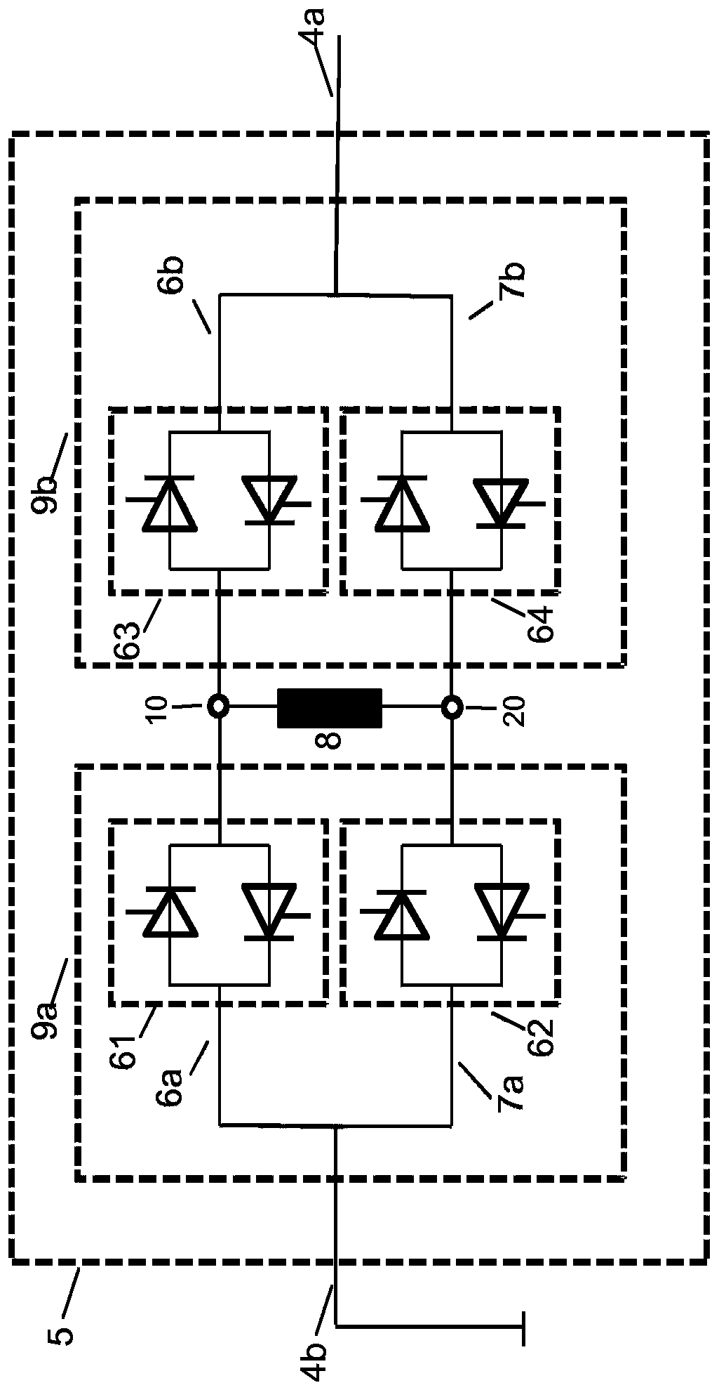 Method for controlling a switch module based on thyristor switching elements