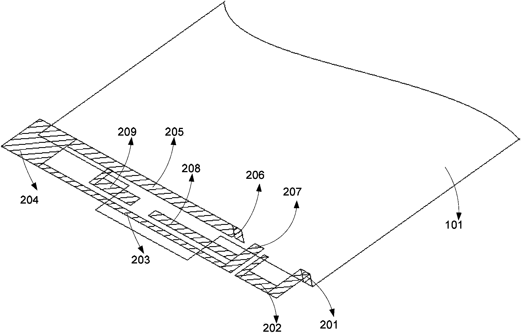 Low-profile mobile terminal antenna