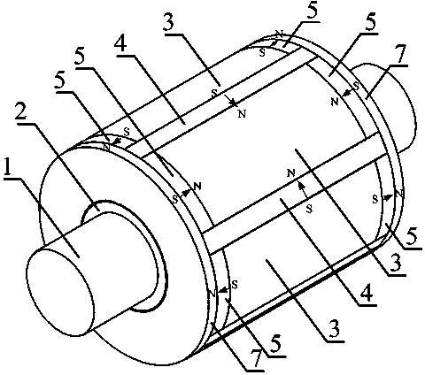 Composite permanent-magnet rotor for permanent-magnet motor and manufacturing method thereof