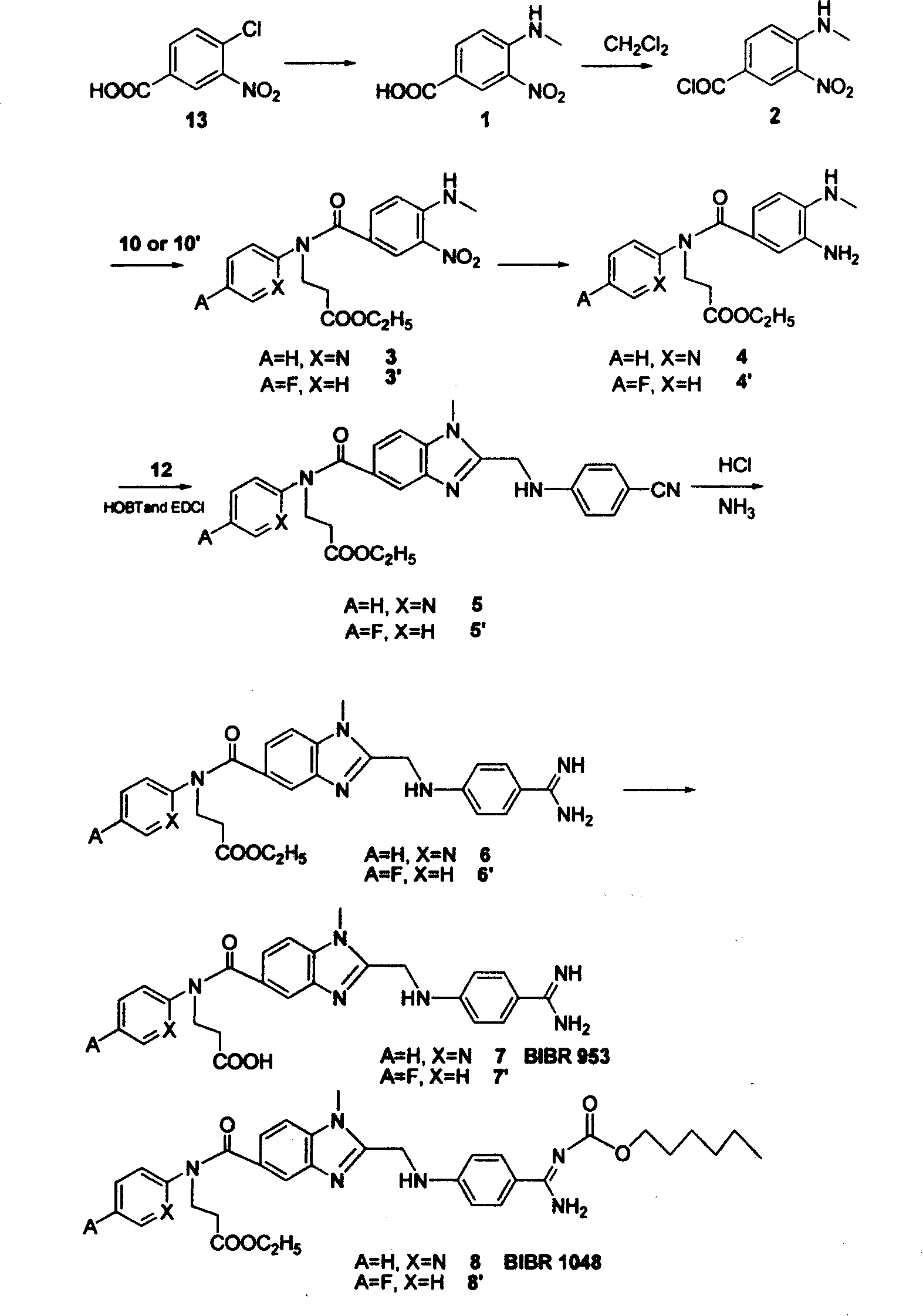 Process for synthesizing antithrombin inhibitor of non-asymmetric non-peptide kind