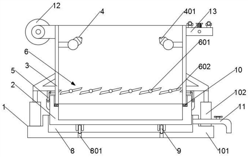 A conveyor belt cleaning device