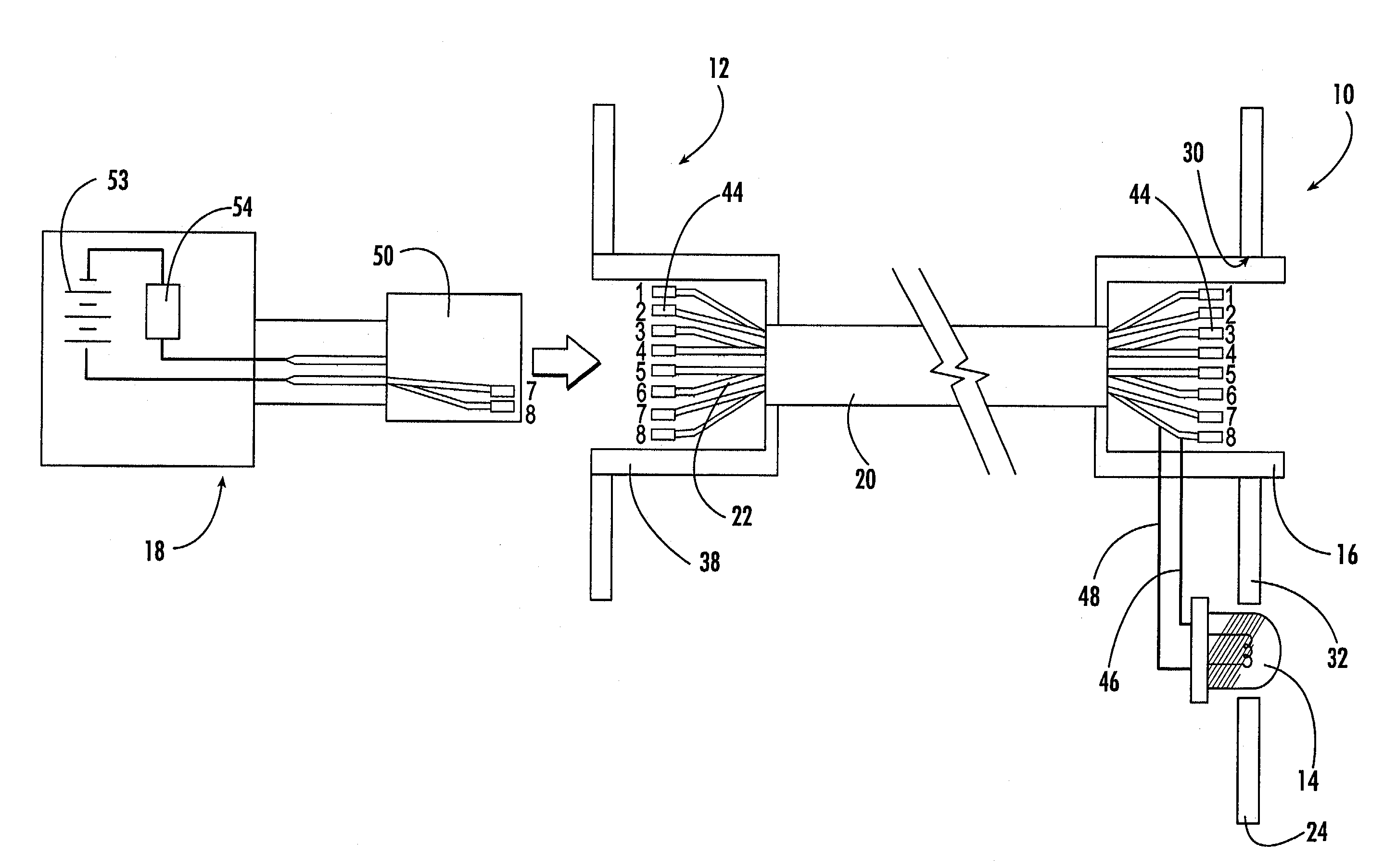 Testing assembly and method for identifying network circuits