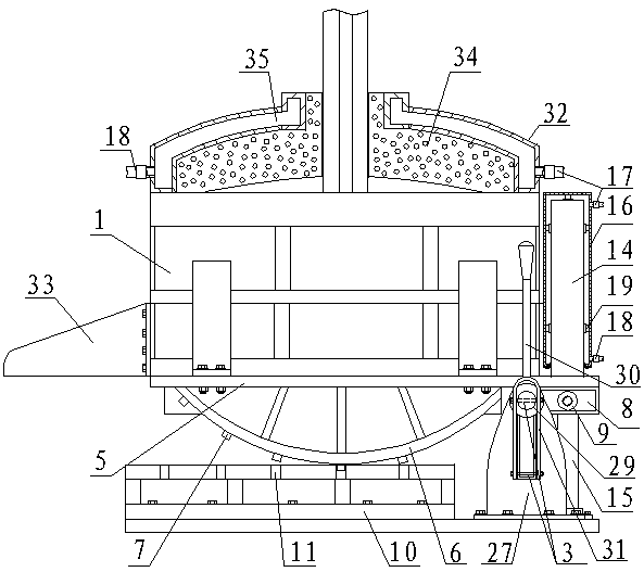Metal arc melting furnace with cooling device