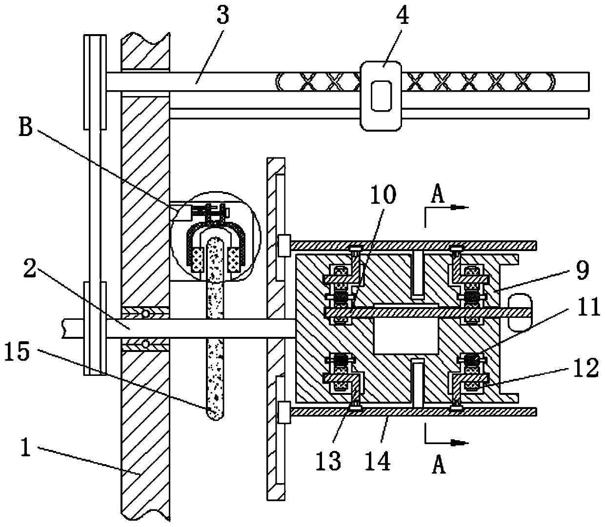 Yarn twisting and winding roller fixing device based on bidirectional screw rod transmission principle