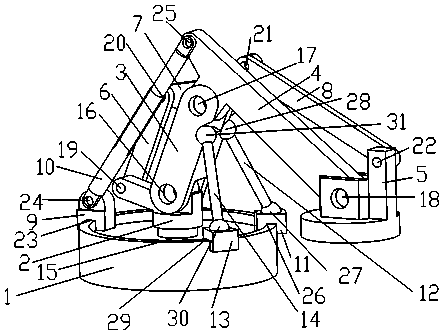 Parallel-connection stacking mechanical arm capable of rotating in complete circle