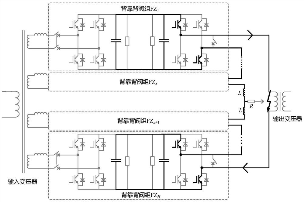 High-power converter grounding method for fully-through flexible AC traction power supply system