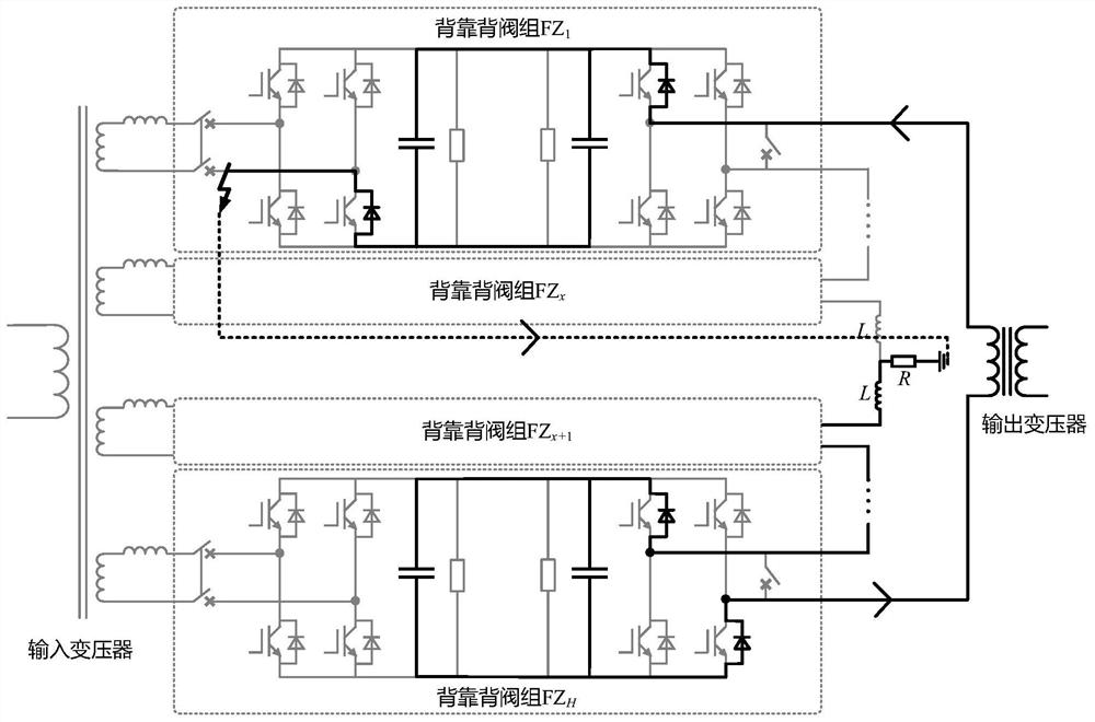 High-power converter grounding method for fully-through flexible AC traction power supply system