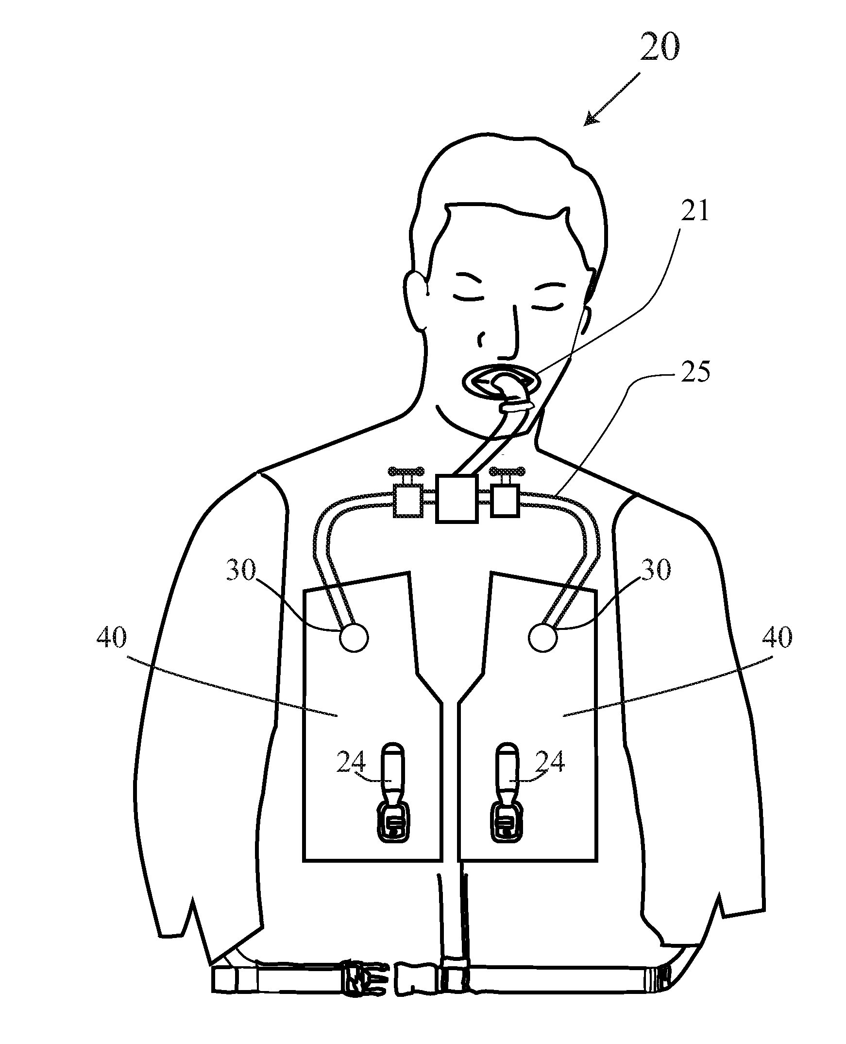 Safety vest floatation system with oxygen supply