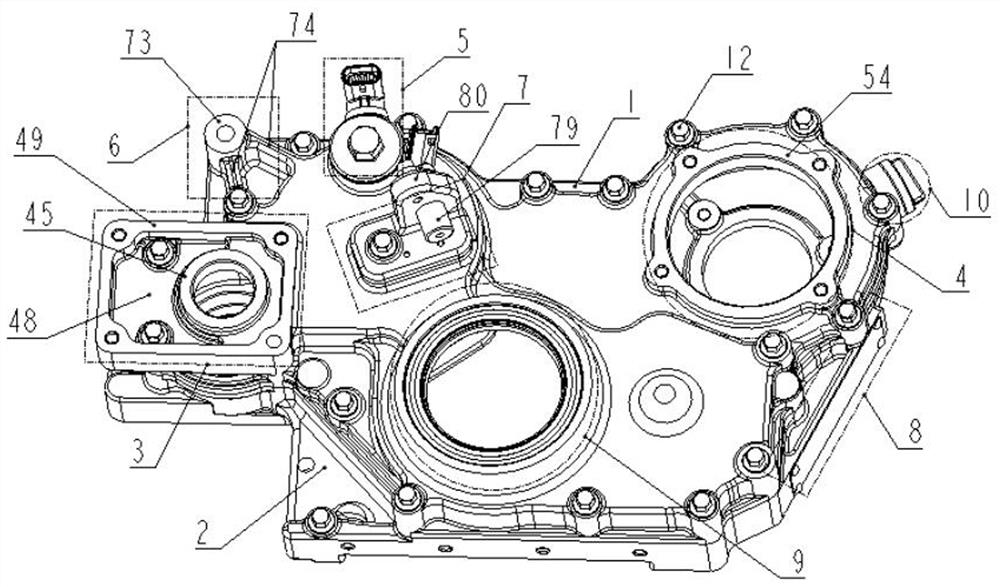 Coaxial duplex gluing type gear chamber assembly with inspection window