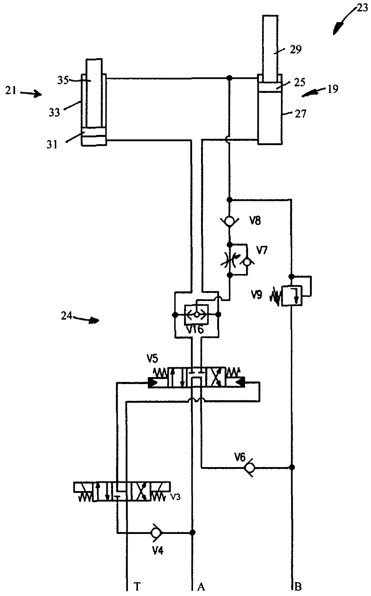 Method for conveying or transporting fluid or semi-fluid materials with a dual piston pump and the dual piston pump