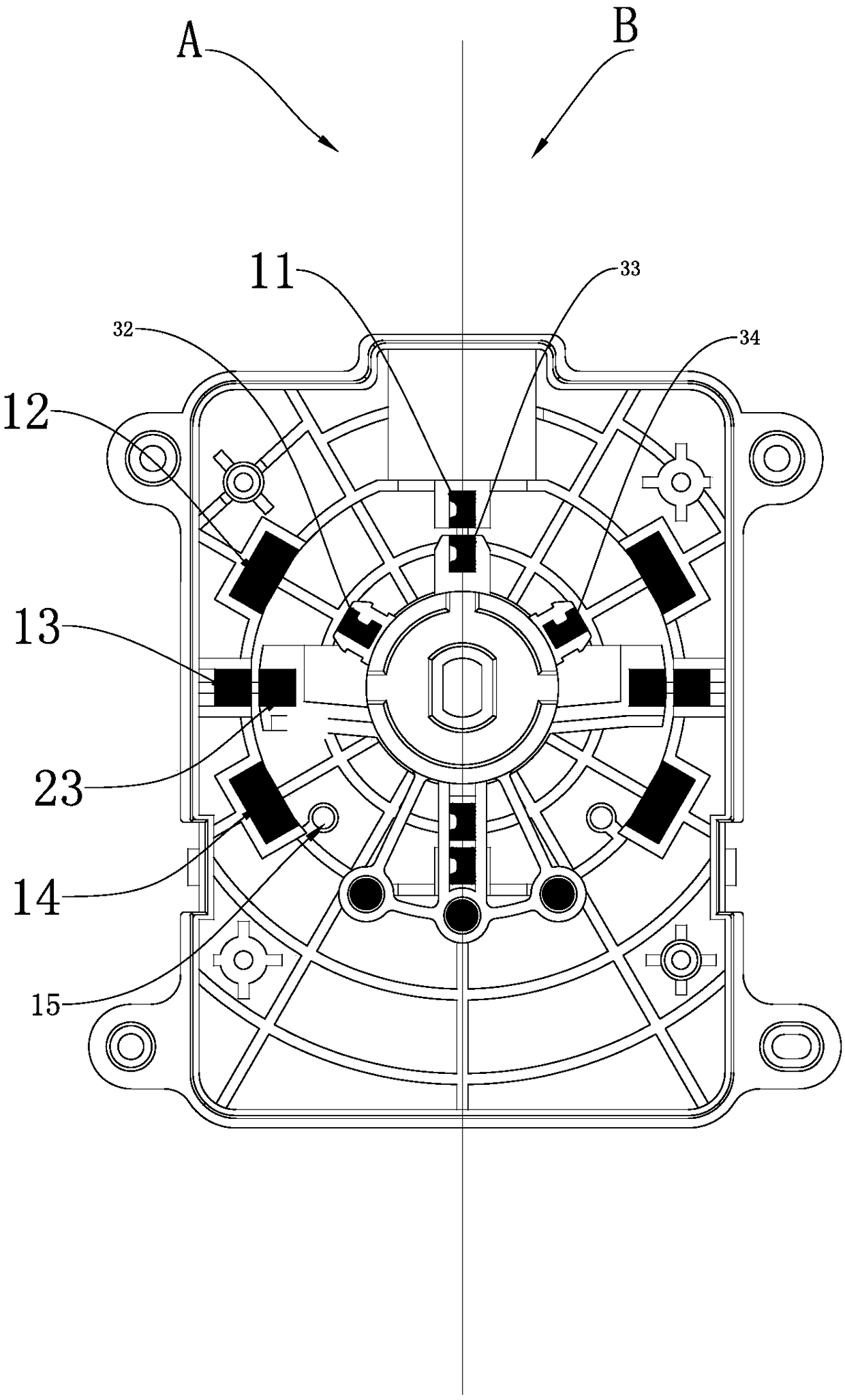 Rotary electronic gear shifting device