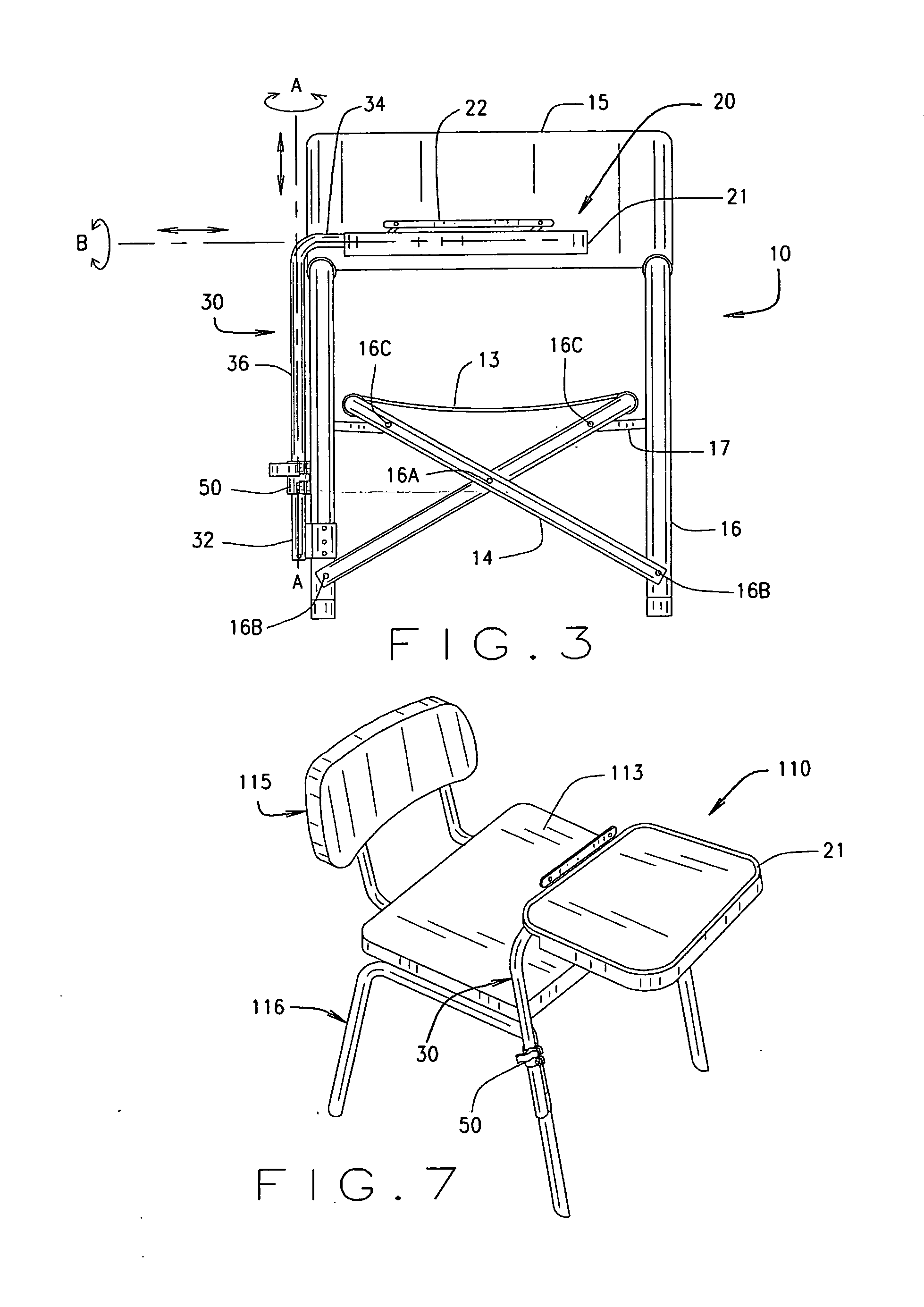 Seating device with a foldable table
