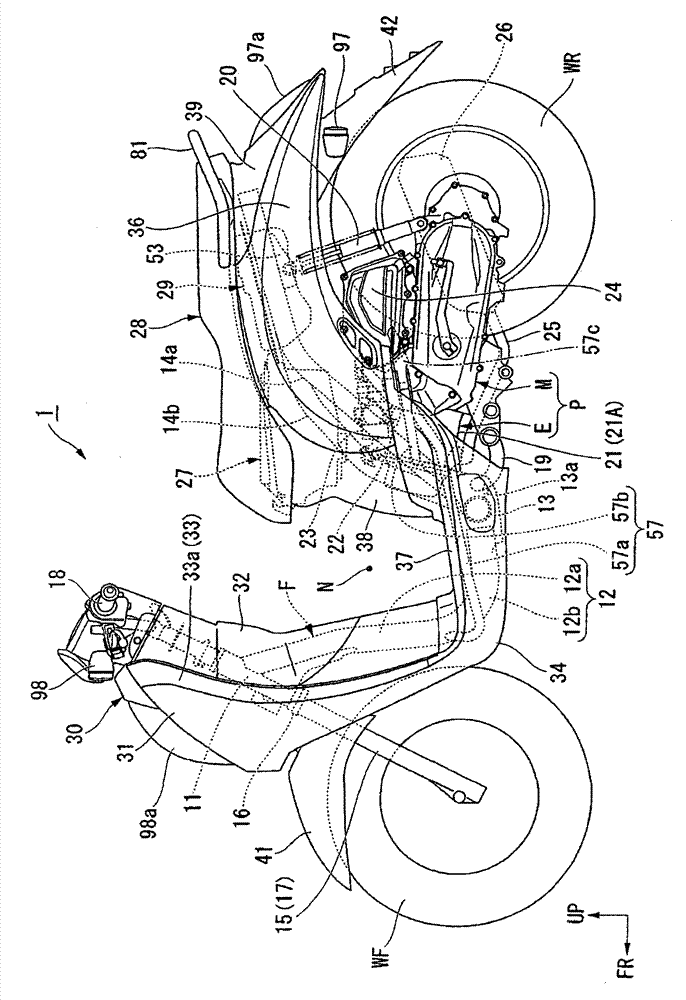 Seat lower case structure of a saddle type vehicle