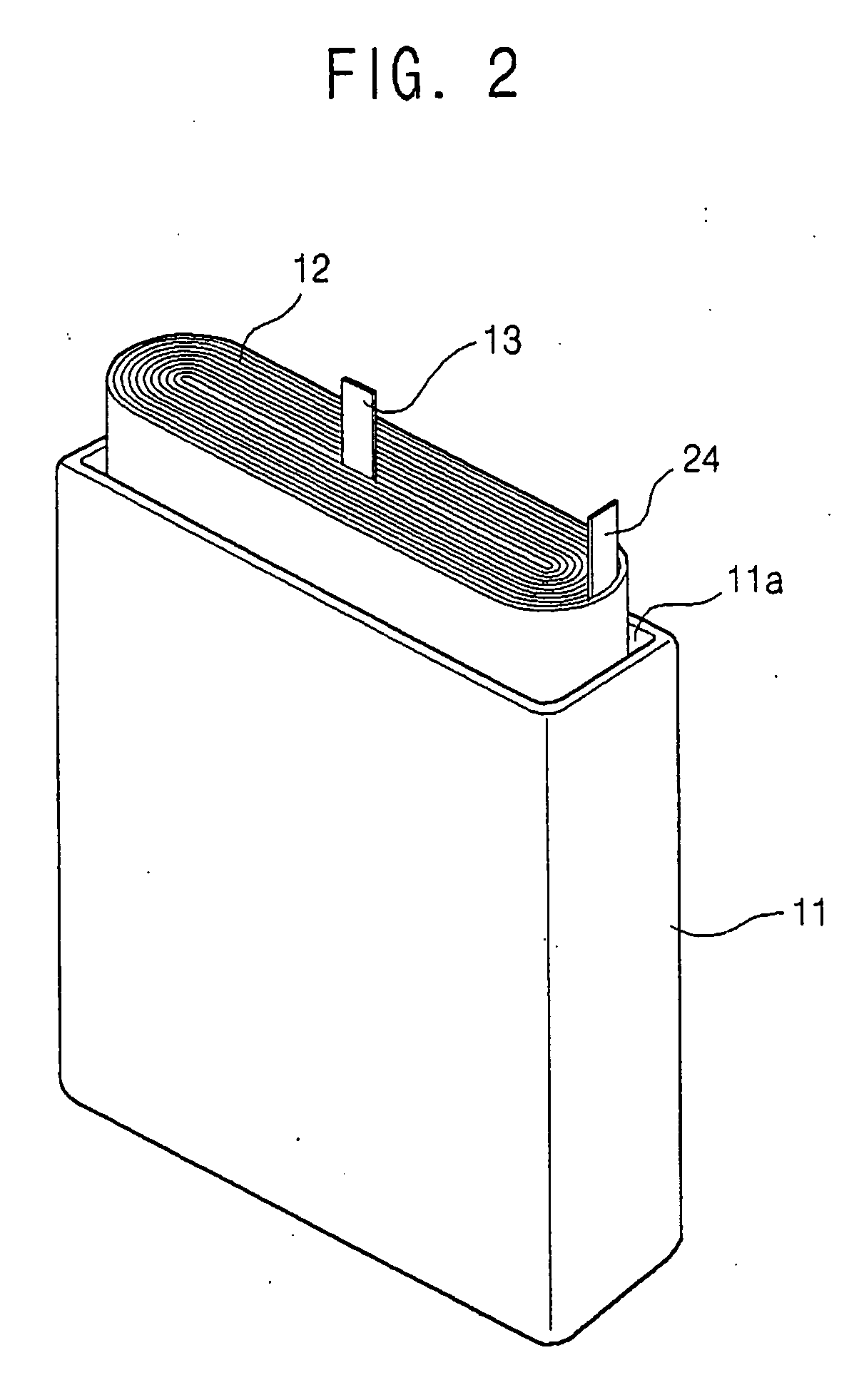 Secondary battery and method with electrode tap positioned at short side portion of secondary battery can