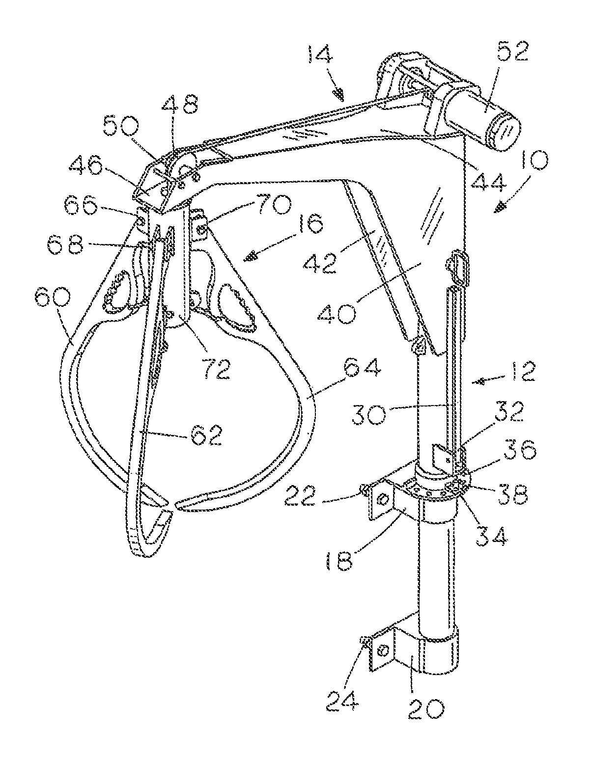 On-board grapple hoist for agriculture vehicle
