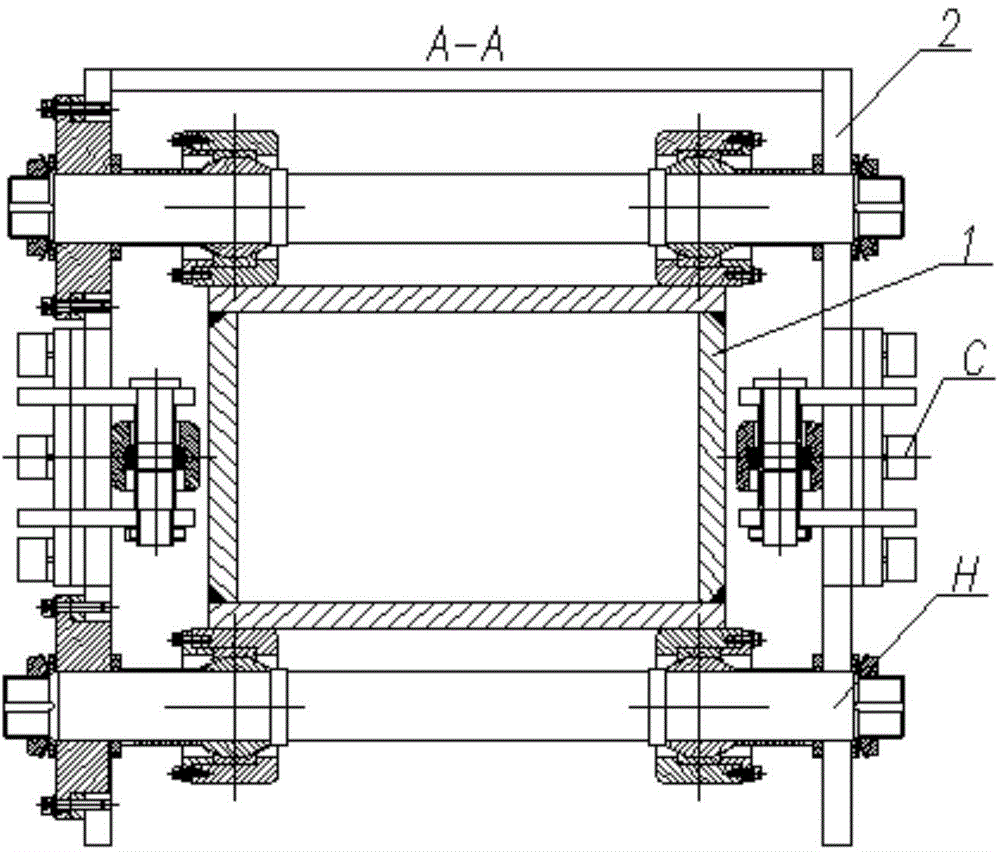 An automatic leveling mechanism of an arch bridge inspection vehicle