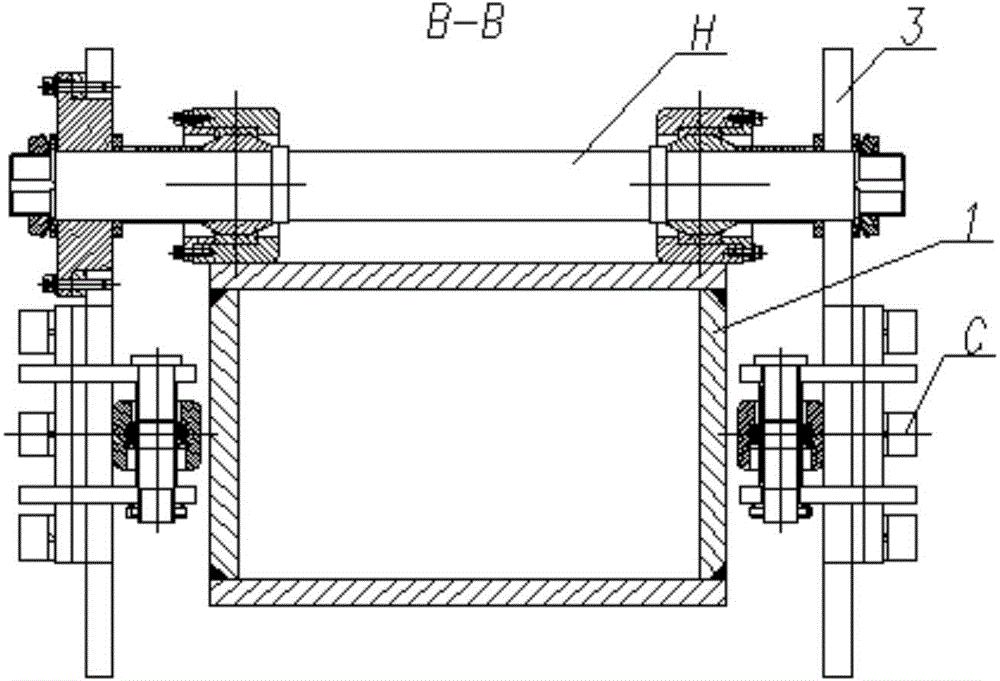 An automatic leveling mechanism of an arch bridge inspection vehicle