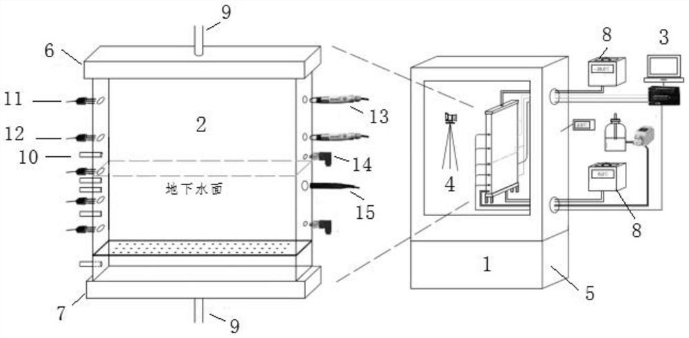 Soil freeze-thaw cycle simulation device and NAPL phase migration quantitative identification method