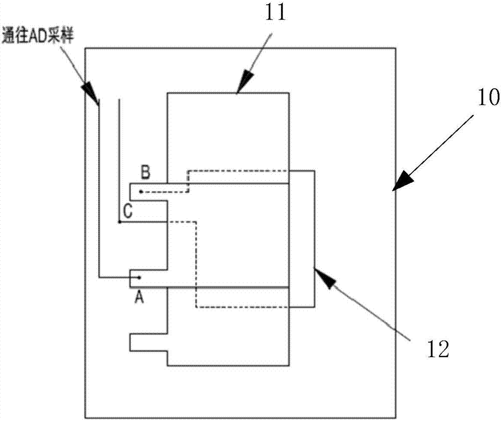 Lead wire structure of manganese-copper current divider, PCB and wiring structure of PCB