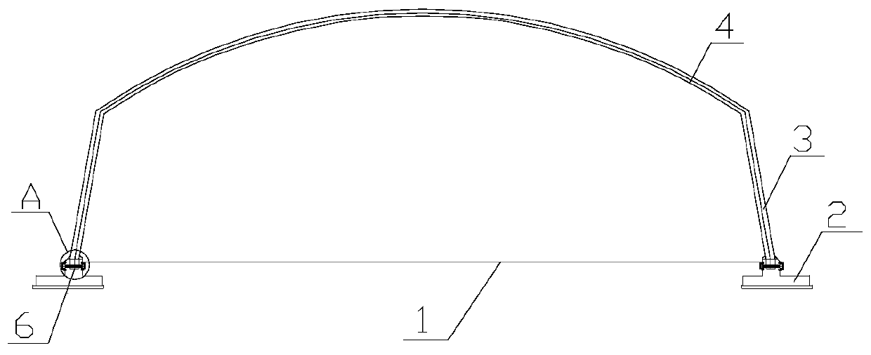 Bent beam skeleton membrane structure environment-friendly silo