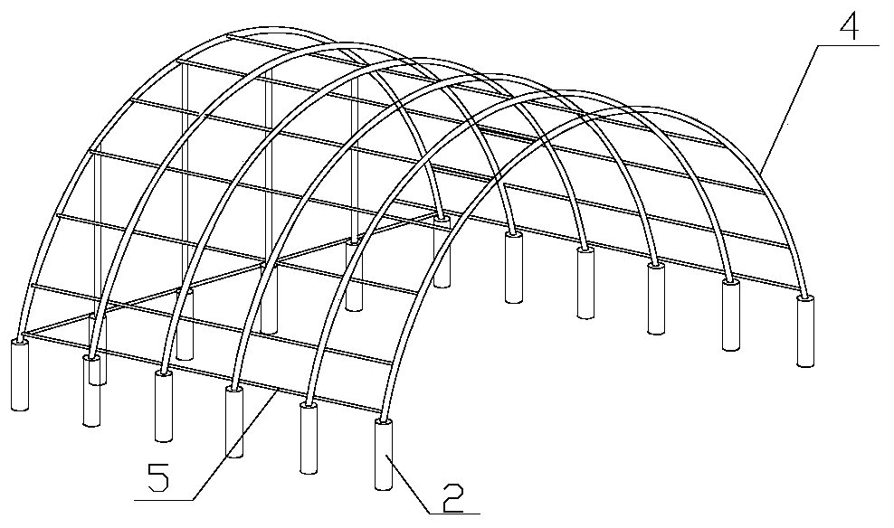 Bent beam skeleton membrane structure environment-friendly silo