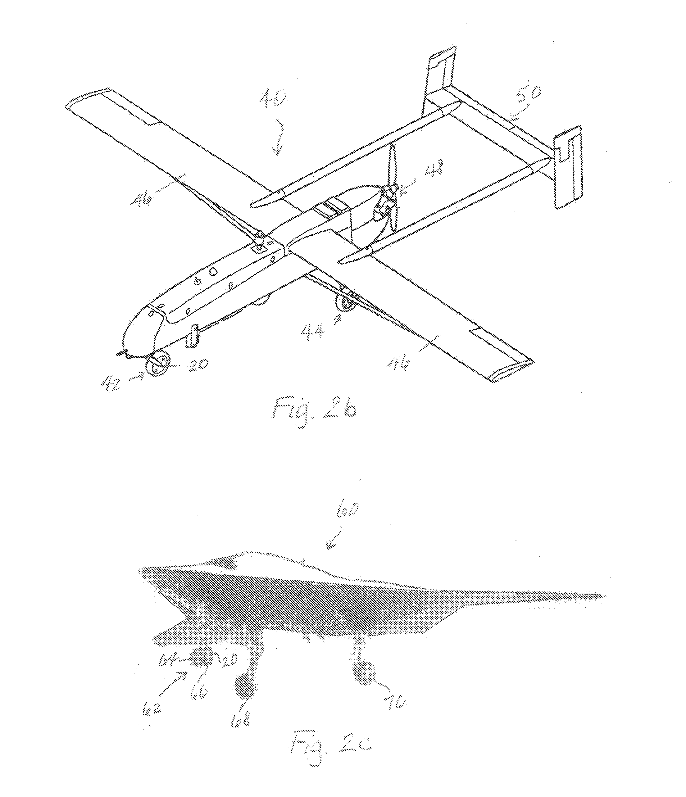Method for improving ground travel capability and enhancing stealth in unmanned aerial vehicles