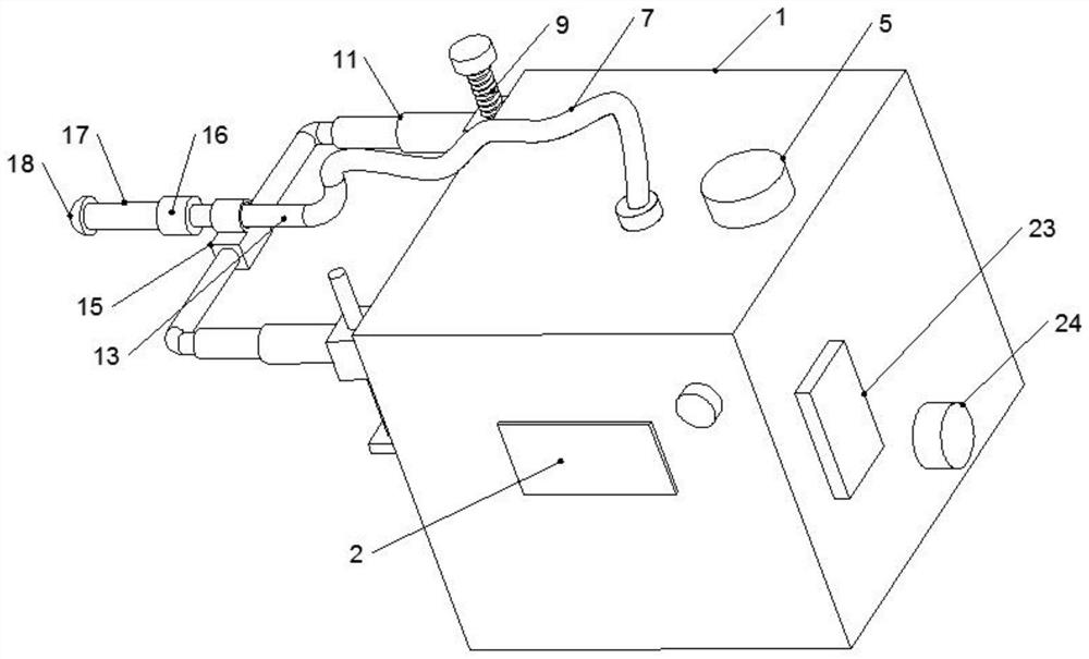 Device with multidirectional medicine spraying function for oral medicine department