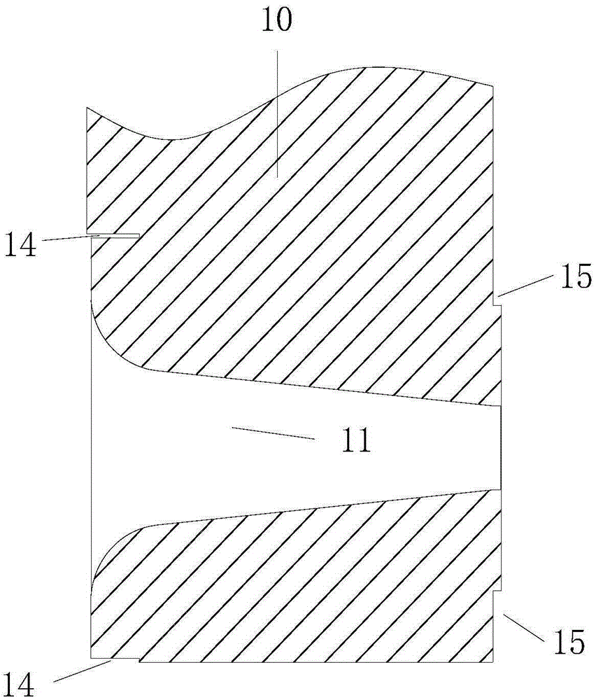 Glass substrate kiln brick provided with fluid flowing hole