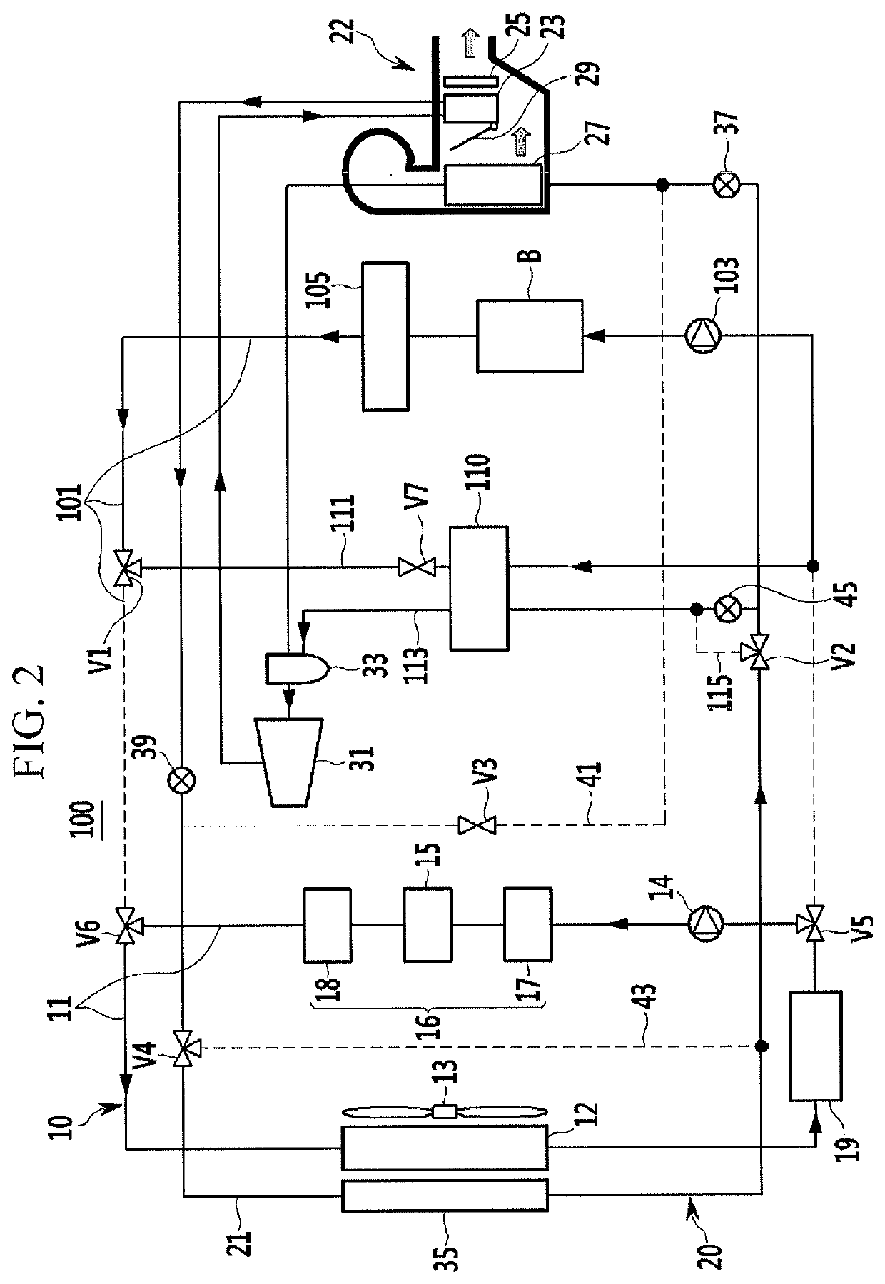 Heat pump system for vehicle