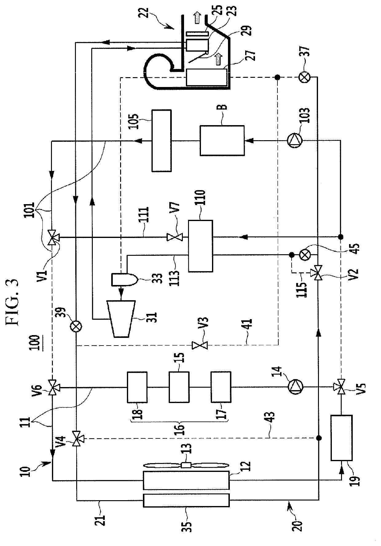 Heat pump system for vehicle