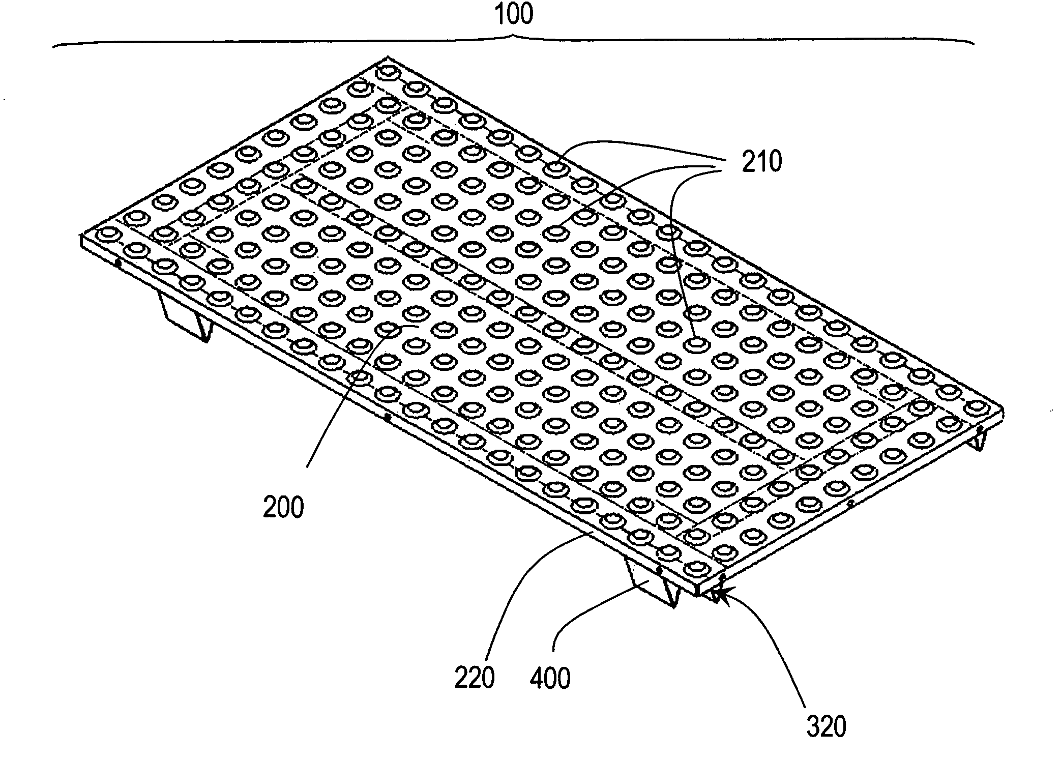 Tactile tile with improved reinforced embedment plate