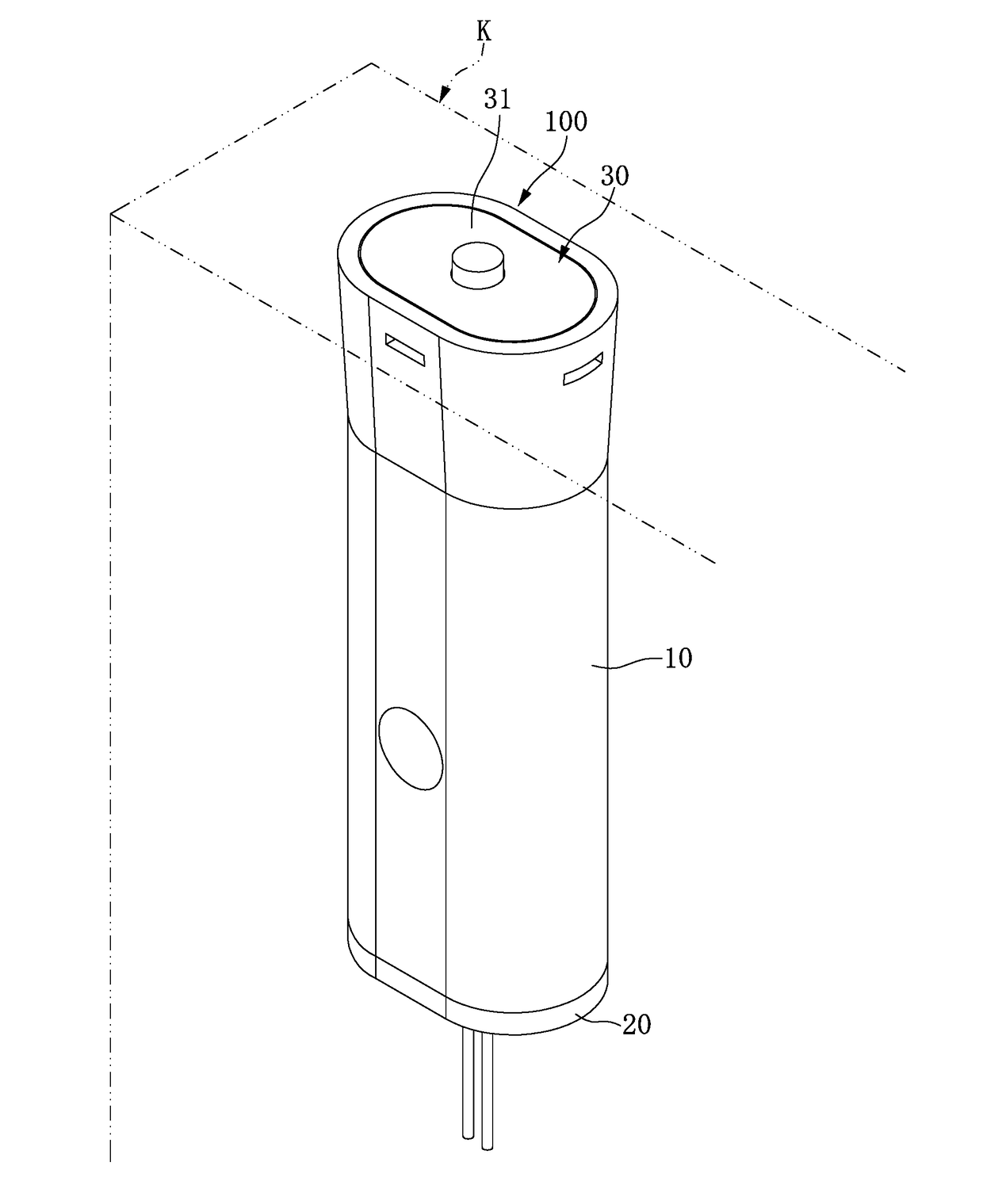 Waterproof accommodating structure for battery