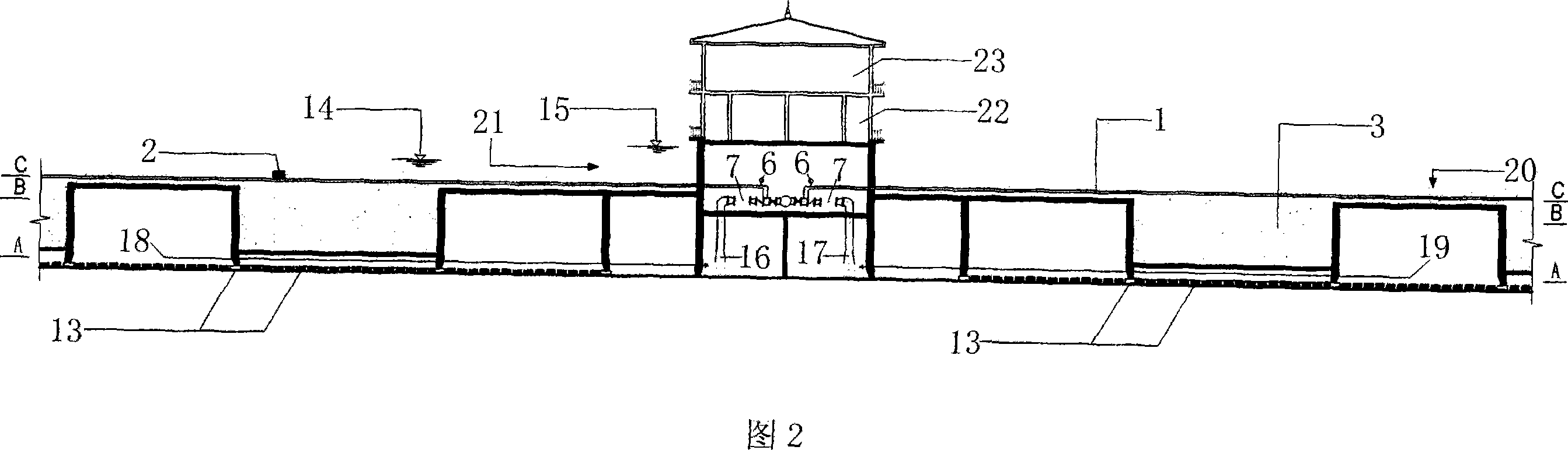 Construction method for matching backwash in water purification building filter layer