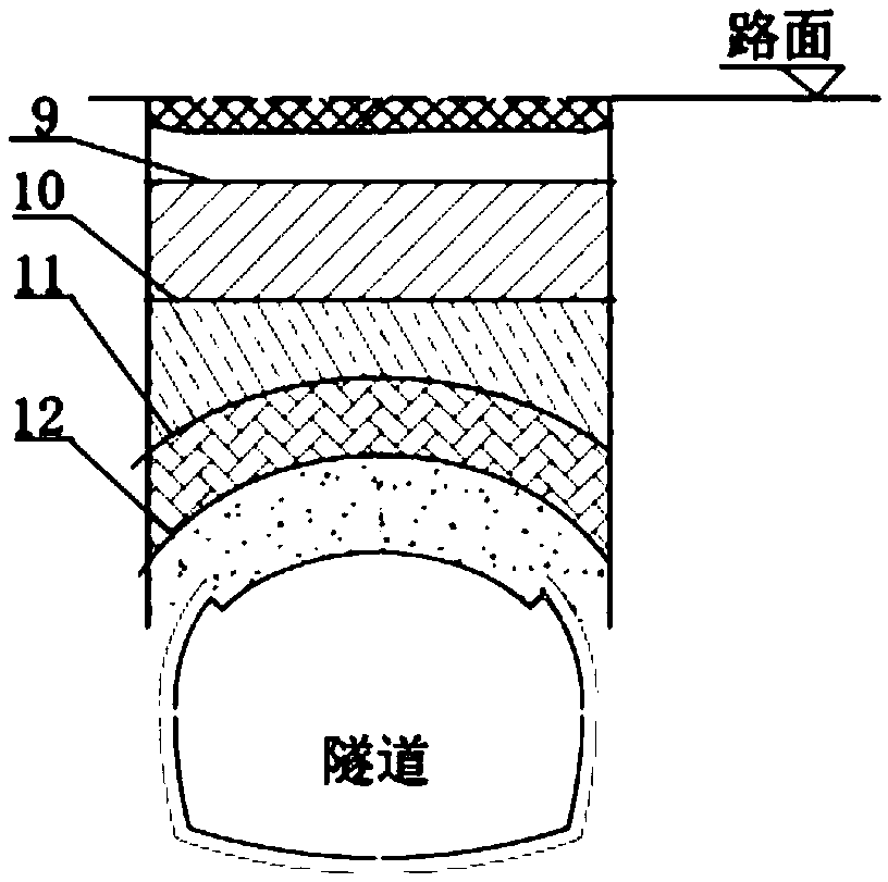 Layered and sequential grouting reinforcement treatment method for sunk vault of urban tunnel