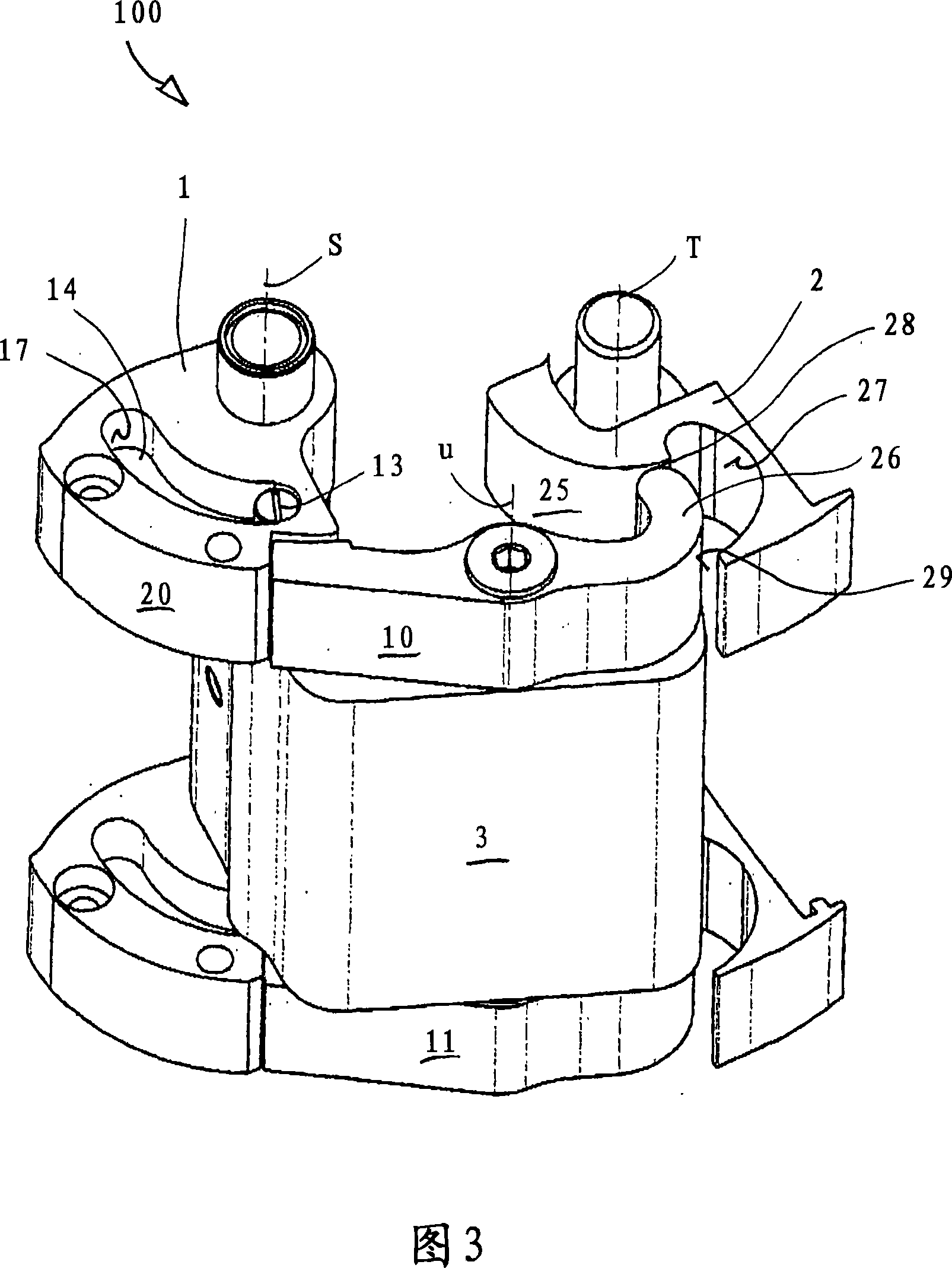 Forced controlling hinge of hiding type device between side frame and wing fan