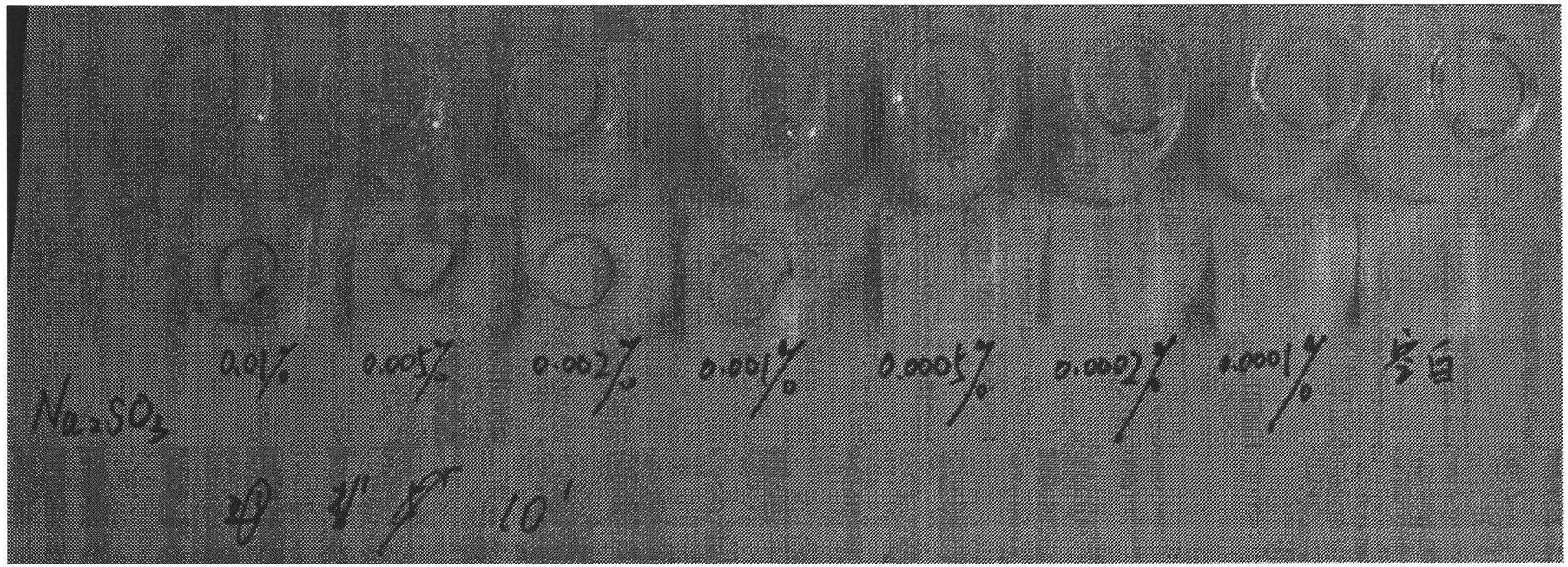 Semi-quantitative detection kit for bleaching toner residue in Chinese medicinal materials or Chinese medicinal decoction pieces