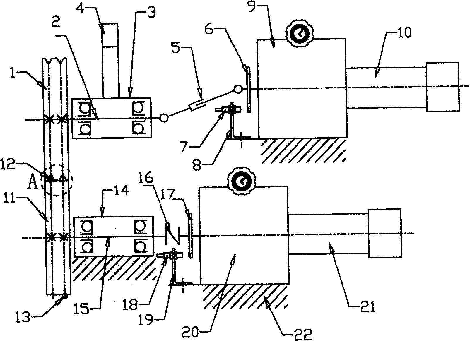 Elevator tow-drive rolling-sliding contact fatigue wear testing machine