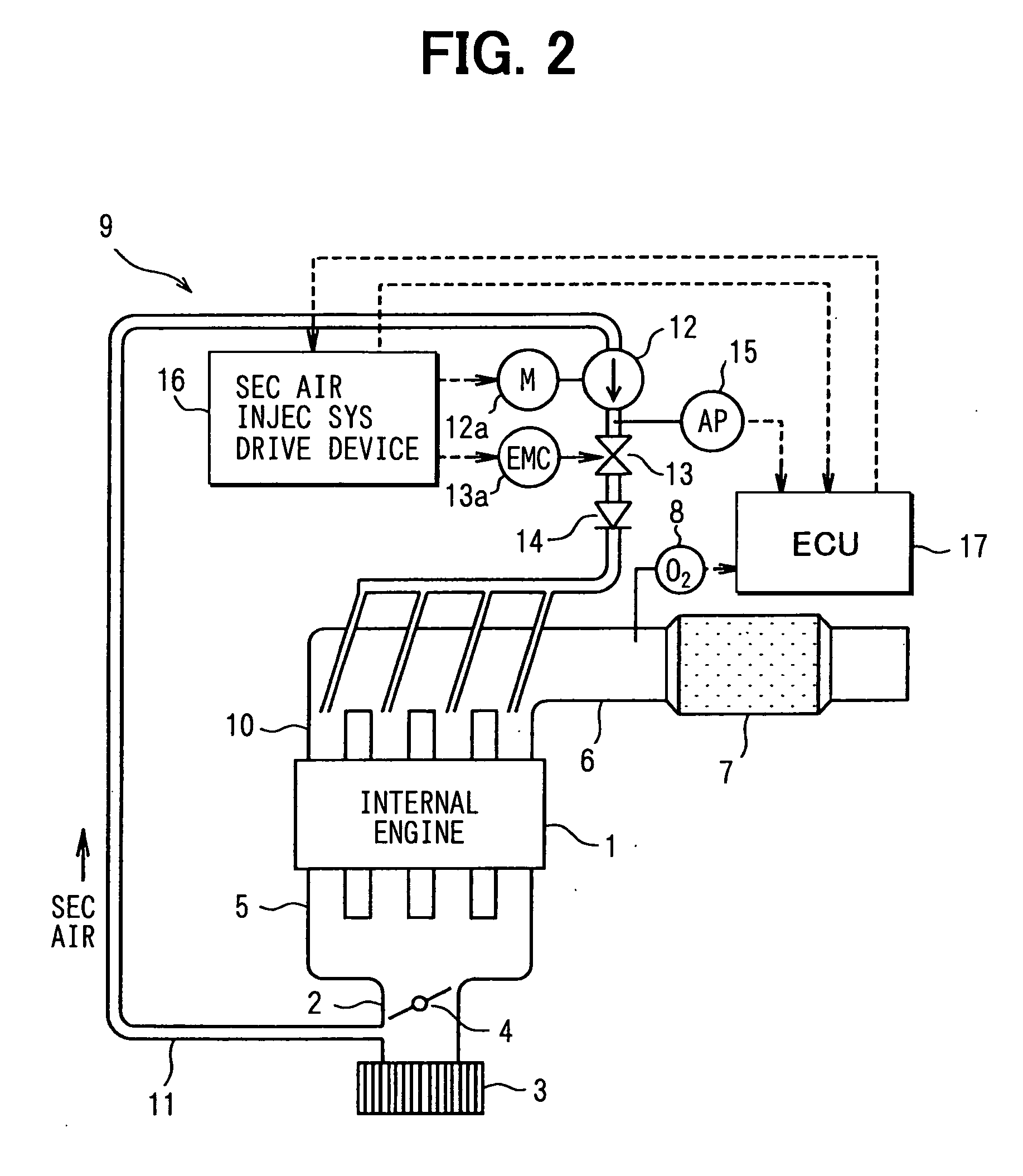 Drive device for a secondary air injection system