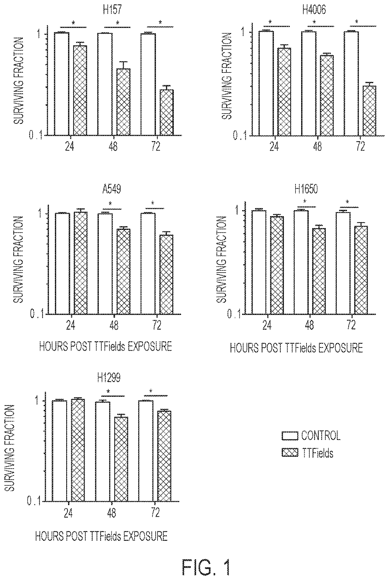 Treating Tumors Using TTFields Combined with a PARP Inhibitor