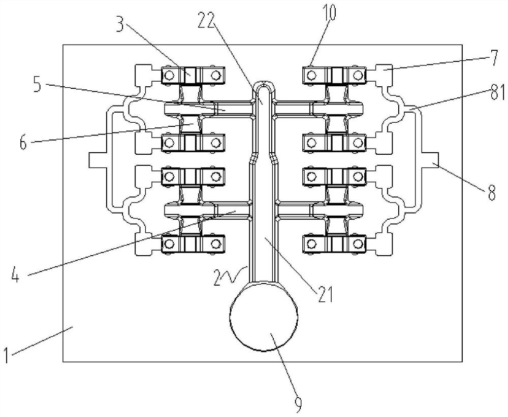 A multi-cavity pouring system for aluminum alloy cage