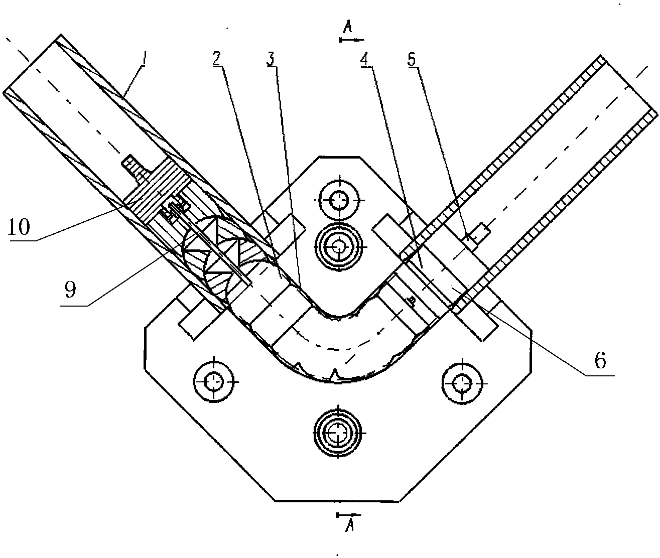 Small-bending-radius aviation conduit bend forming die and forming method thereof