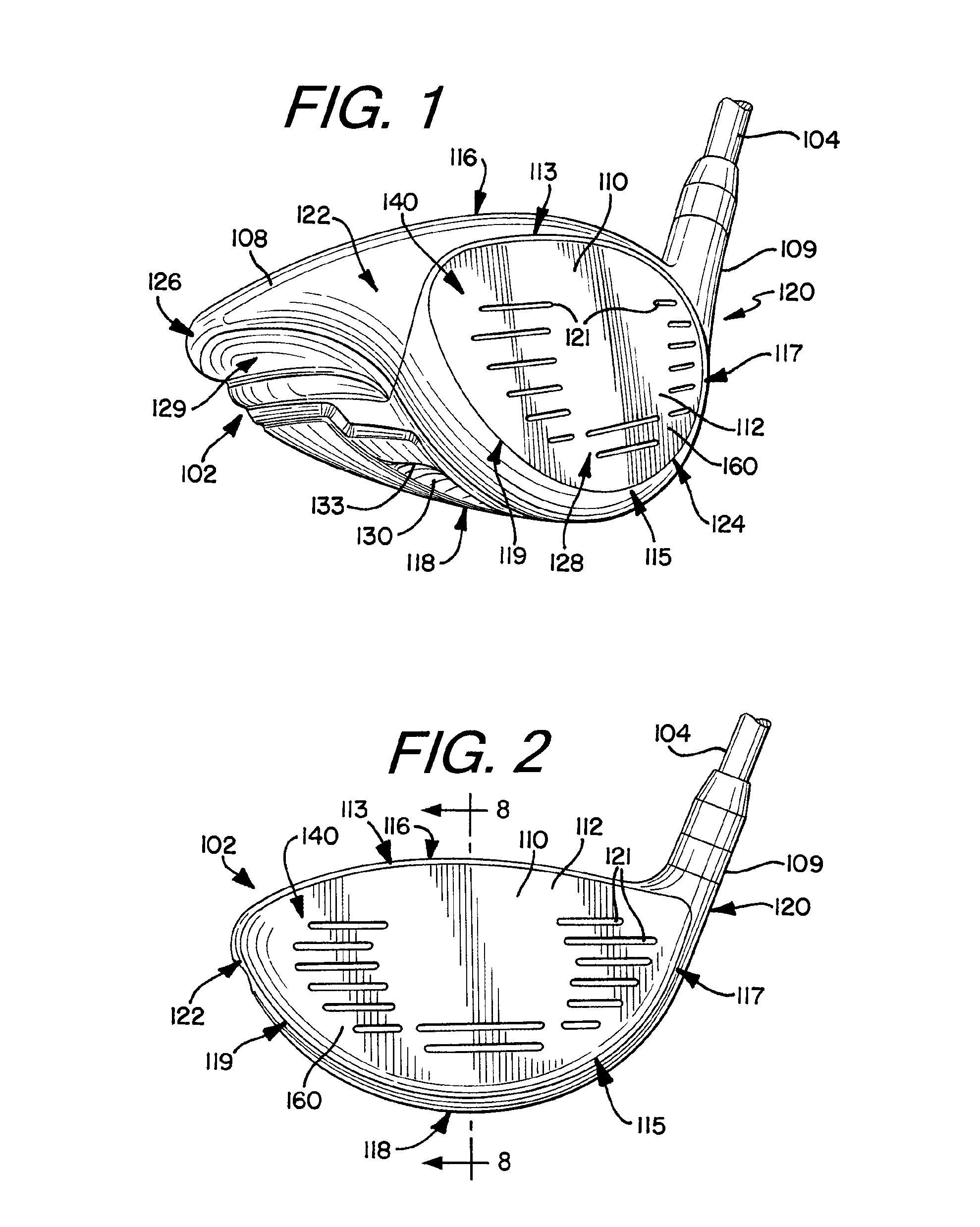 Golf club heads or other ball striking devices having distributed impact response