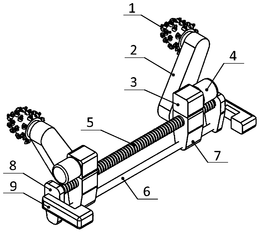 Lane cutting device and heading machine