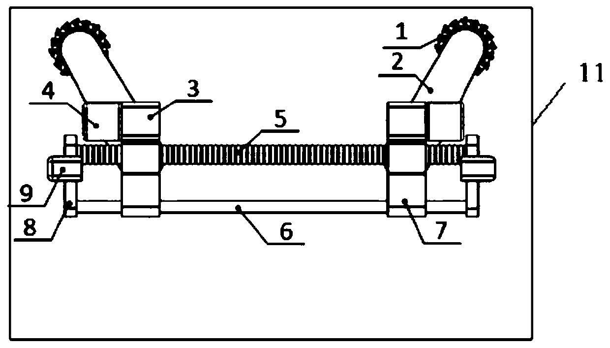 Lane cutting device and heading machine