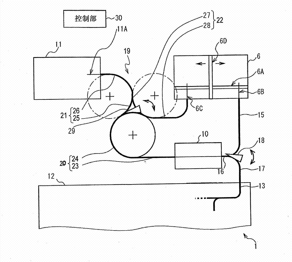 Paper sheet conveying device and automatic cash transaction device