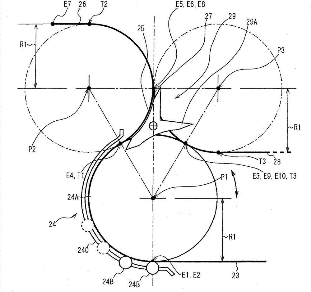 Paper sheet conveying device and automatic cash transaction device