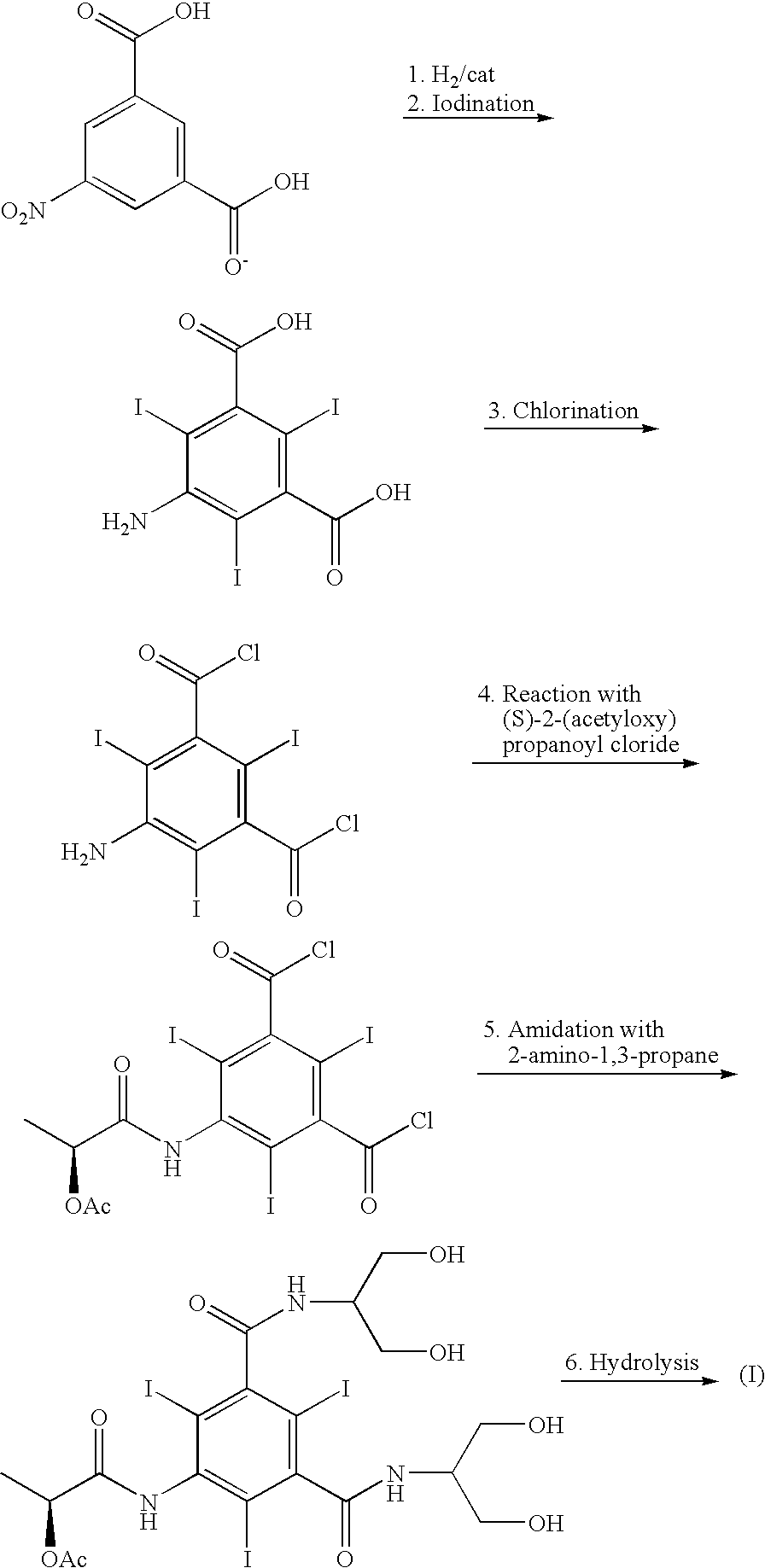 Process for the preparation of iopamidol and the new intermediates therein