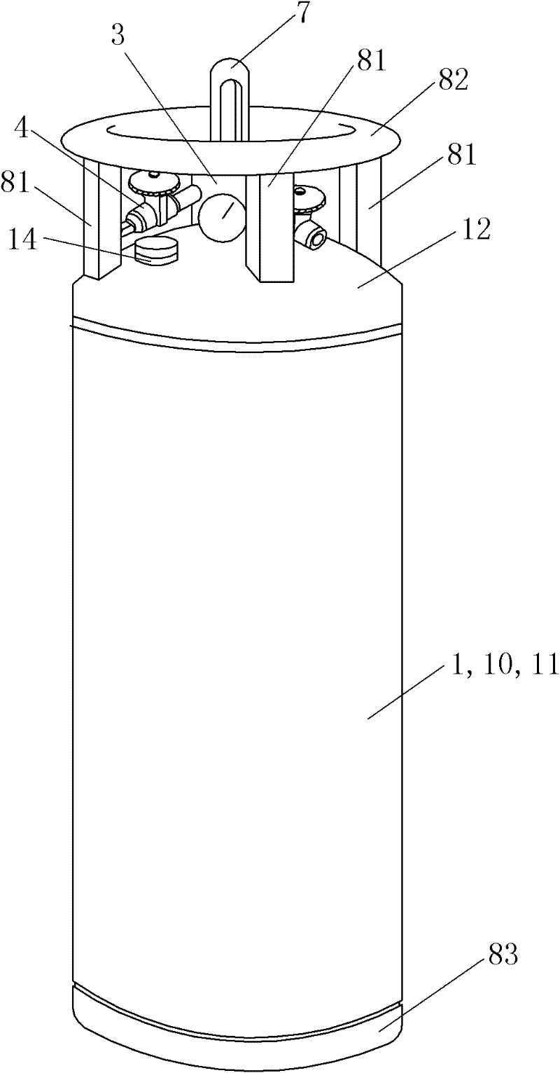 Vertical-type low-temperature heat-insulation gas cylinder