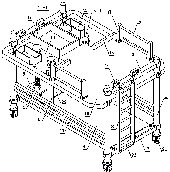 Climbing type scaffold with discharging platform