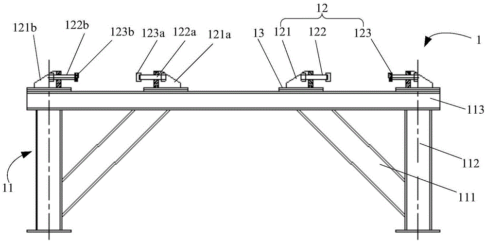 Assembling and adjusting device and method thereof of F-shaped track panels